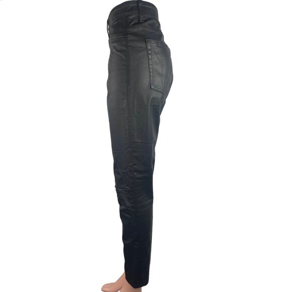 DL1961 x Jessica Alba Black No. 1 Trimtone Skinny Leg Coated Jeans Pants Sz 30 - Picture 2 of 7